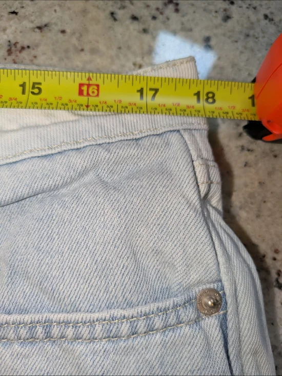 Dear John Frankie Straight Jeans Size 32 Light Wash Two-Tone Raw Hem High Rise - Picture 8 of 11